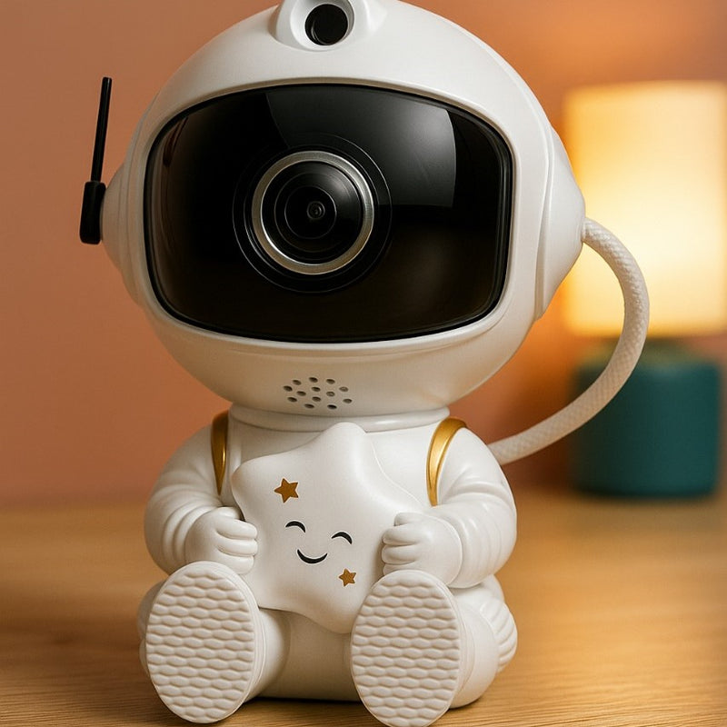 Projetor Estelar Astronauta com Luz LED – Luminária Galáxia para Teto