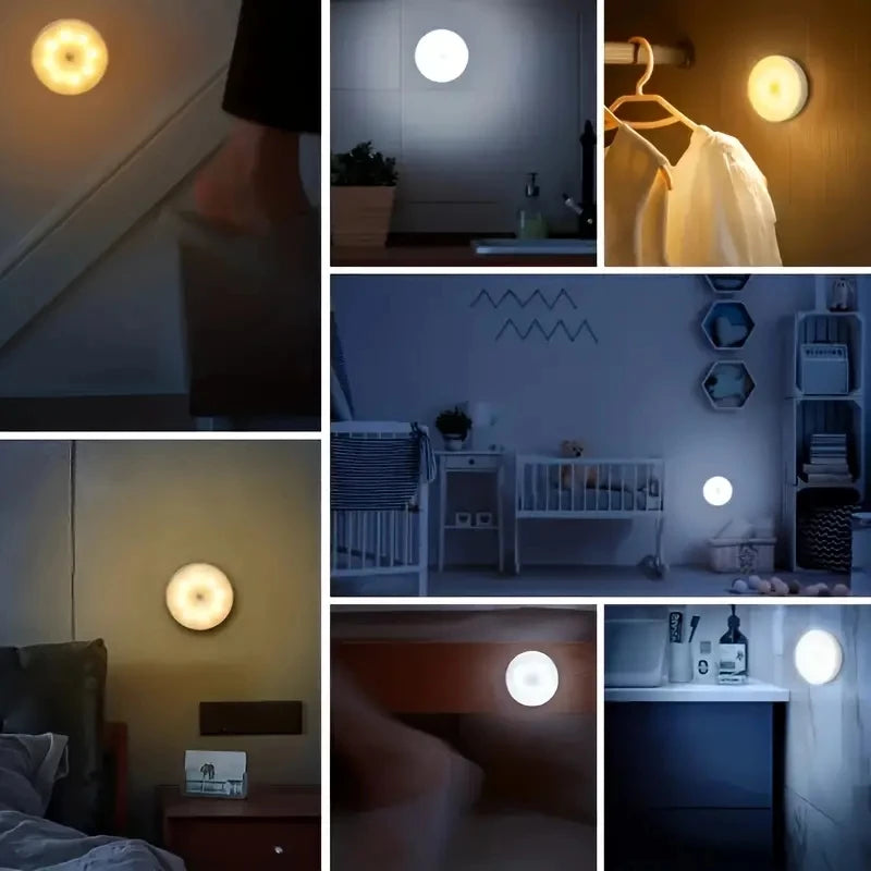 Luminária Noturna LED com Sensor de Movimento – Sem Fio para Quarto, Escada, Armário e Decoração