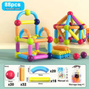 Blocos Magnéticos de Construção – Brinquedo Educativo para Crianças com Hastes e Conectores