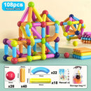 Blocos Magnéticos de Construção – Brinquedo Educativo para Crianças com Hastes e Conectores