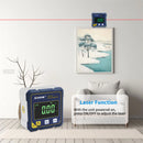 Medidor de Ângulo Digital SHAHE com Laser Duplo – Inclinômetro Magnético 4 Lados Recarregável para Nivelamento